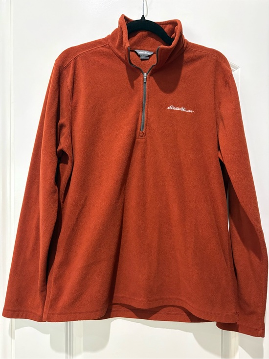 Eddie Bauer Other - Eddie Bauer Quarter Zip Microfleece Pullover Men’s Medium Rust Orange